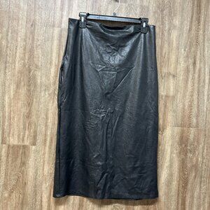 Commando Faux Leather Black Midi Skirt